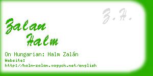zalan halm business card